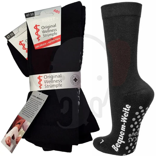 Chaussette Antidérapante Extra Large Grande Taille - 2 Paires Noir / 47/50 Chaussettes